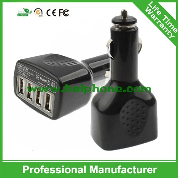 Quality Hot sale 2.1A 4usb ports car charger for iphone for ipad for sale