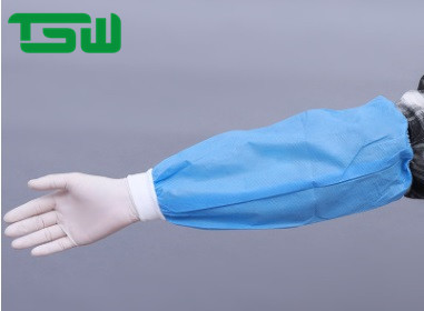 Quality Blue Nonwoven Disposable Sleeve Cover With Knitted Cuff for sale