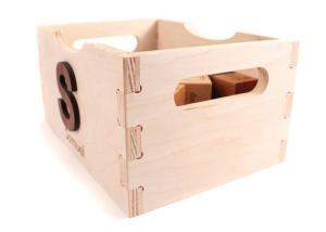 Plywood Wooden Box With Handle , Custom Made Large Unfinished Wood Box