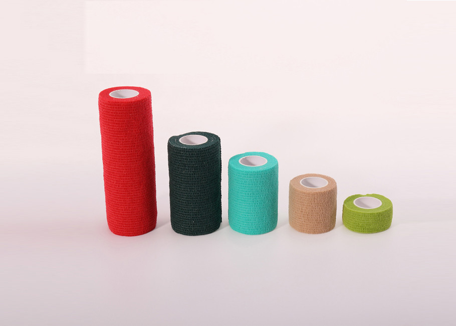 Quality Sport Safety Nonwoven Cohesive Colored Elastic Wrap Madical Bandage Self-Adhesive Elastic Bandage for sale