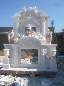 Quality Large marble fireplace mantel for sale
