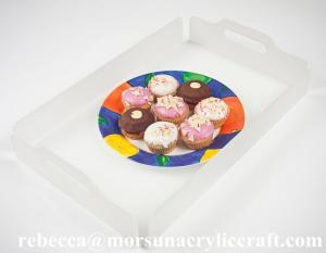 Quality Transparent acrylic display trays plexiglass bakery serving trays for sale