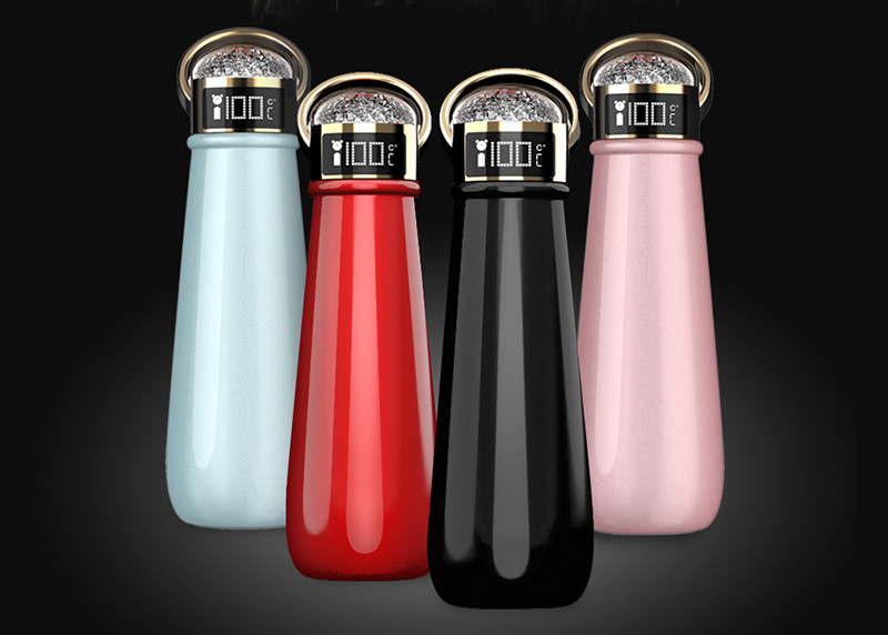 Quality EW-DD3 Crystal diamond LED thermos bottle luxury stainless steel life vacuum cup for sale