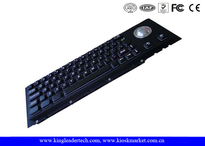 Cherry Key Swithc Kiosk Black Metal Keyboard With Trackball In Good Tactile