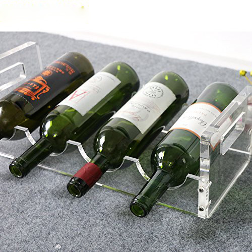 Quality Transparent PMMA Acrylic Wine Rack Stackable 18.9x8x4cm Size for sale