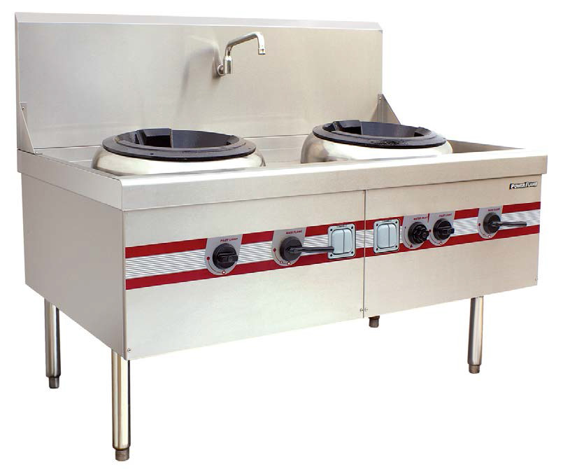 Quality Air Blast Type Wok Range Double Burner Cooking Stove 1500 x 910 x (810+back) mm for sale