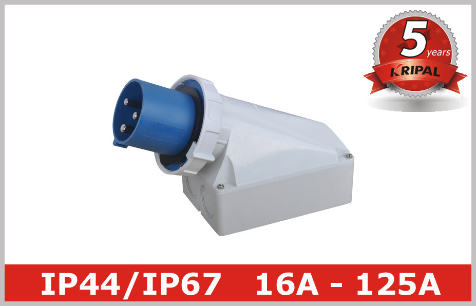 Quality 125 Ampere IP67 63A Industrial Plugs And Sockets 230V 380V , Surface Mounted for sale
