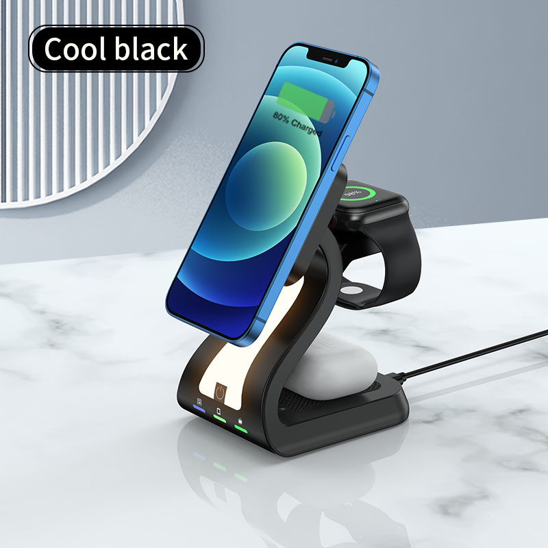Buy cheap Desktop Qi Wireless Fast Charger Stand 3 In 1 Wireless Charging Dock Station from wholesalers