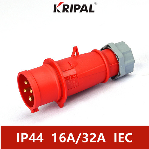 Quality IP44 16A 220V Three Phase Waterproof Industrial Plugs IEC standard for sale