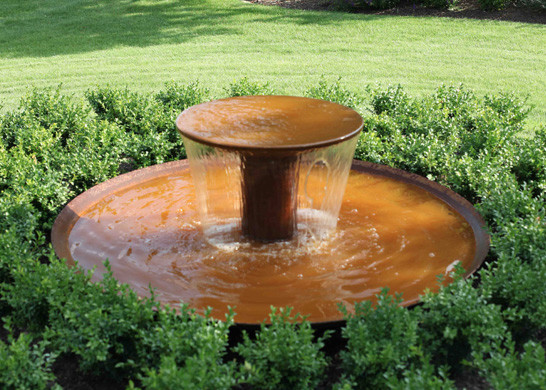 Quality Rusty Corten Steel Water Feature Metal Bowl Water Feature For Interior Decoration for sale