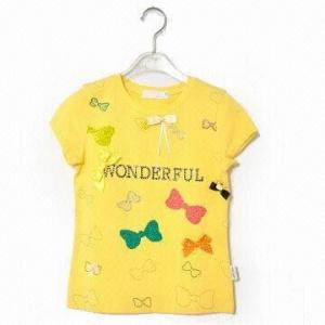Quality Kid's T-shirt with Embroidery Techniques, Available in Various Colors for sale