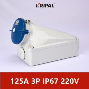 Quality 125A IP67 220V 3P IEC Standard Industrial Wall Mounted Socket Waterproof for sale