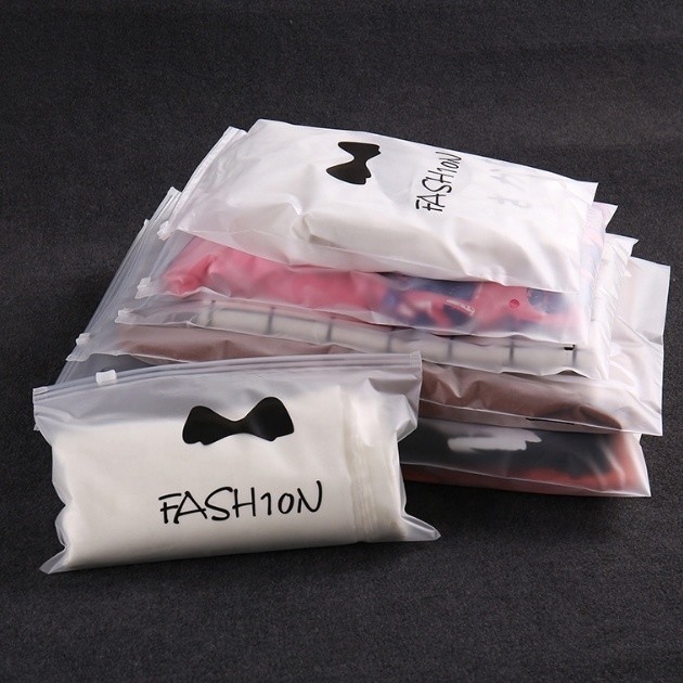 Quality Matt Frosted White Zip Lock Bags Printed Custom For Clothing for sale