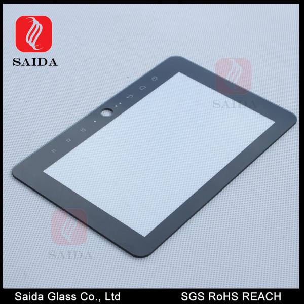 custom OEM AGC 0.7mm 1.1mm chemical strengthened glass with silk screen printed for Rugged Tablet PC