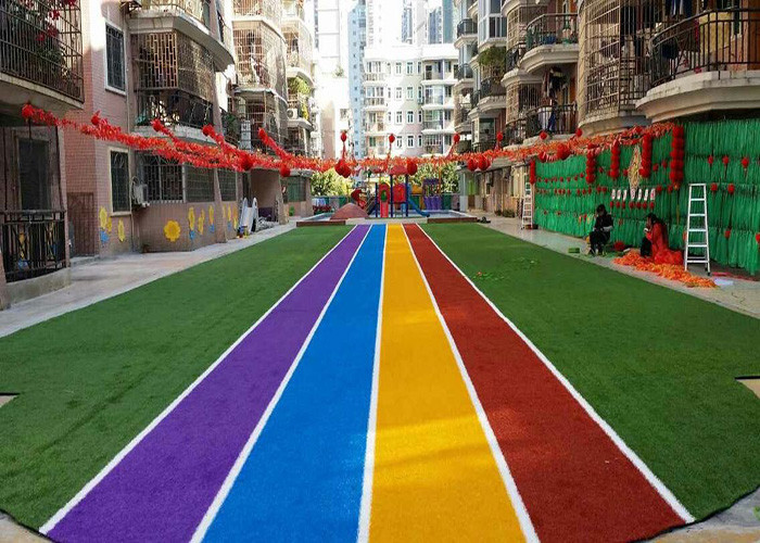 Quality Runing Track Coloured Artificial Grass Carpets For Landscaping Decoration for sale
