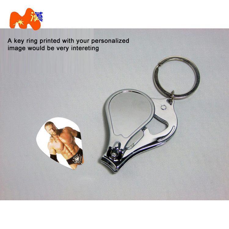 Quality Sublimation Nailnippers Personalized Metal Keychains With Name And Logo DIY Gift for sale