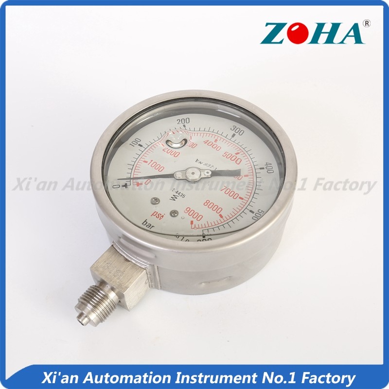 Quality Stainless Glycerin Filled Pressure Gauge / 316 Differential Pressure Gauge for sale
