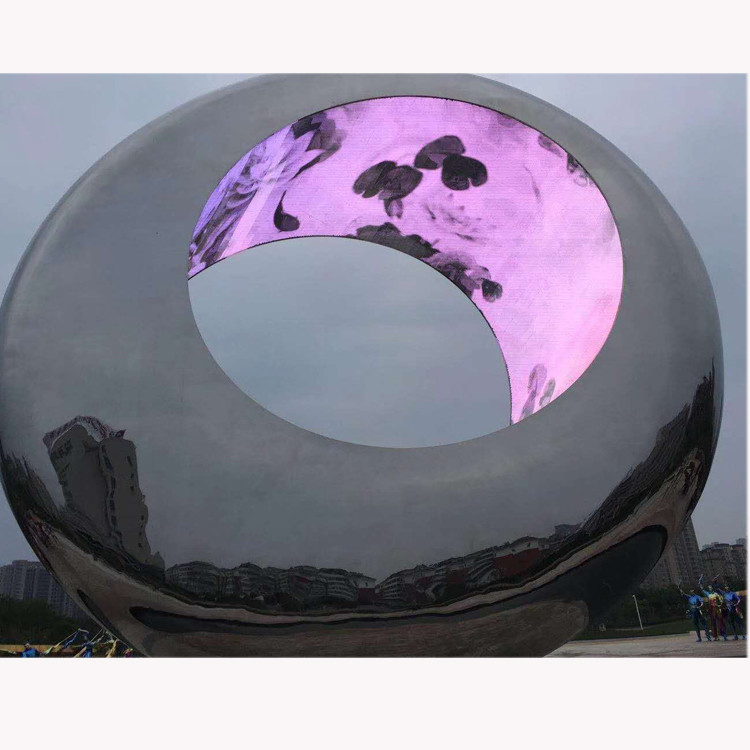 Quality Outdoor Large metal round stainless steel sculpture project,Stainless steel sculpture supplier for sale