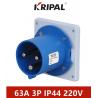 Buy cheap PA Panel Mounted Industrial Plug IP44 63Amp 230V 3 Pole IEC Standard from wholesalers