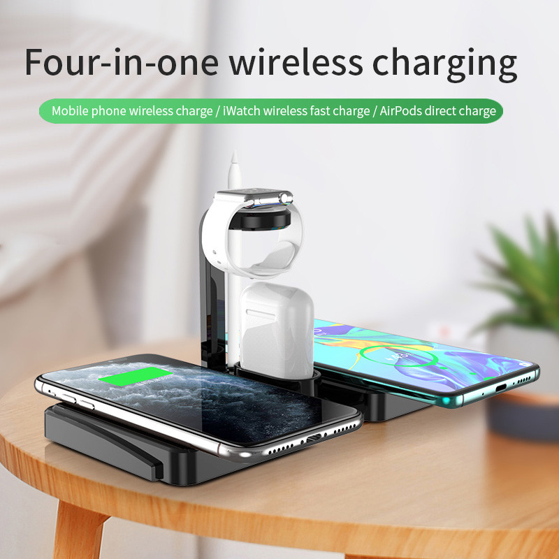 Quality 25W 4 In 1 Qi Wireless Charger Fast Charging For AirPods IWatch for sale