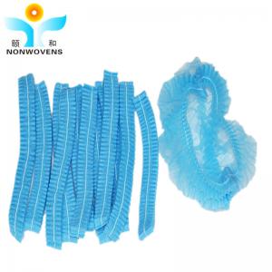 Quality Double Elastic Disposable Hair Net Cap Bouffant Head Net Mob Stripe for sale