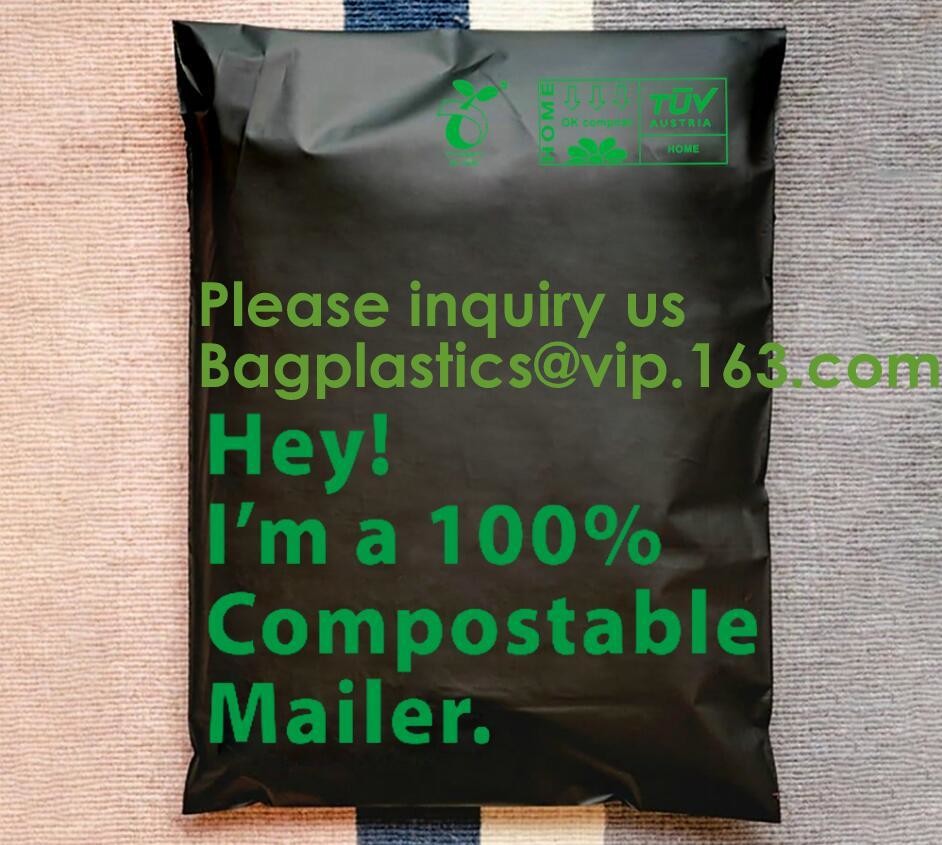 Quality Compostable Corn starch Mail Bag Biodegradable Eco Envelope Postal Mailing Bag Waterproof Self-Seal Courier Bags for sale