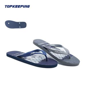 Men Soft Sole PE Embossed Wide PVC Flip Flops With Private Label