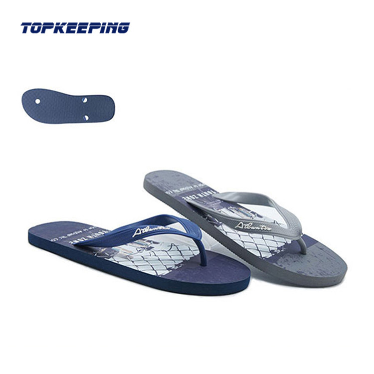 Buy Men Soft Sole PE Embossed Wide PVC Flip Flops With Private Label at wholesale prices