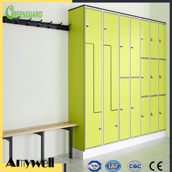 Quality Amywell SGS passed durable 10mm hpl laminate sheet 8 door gym locker for school for sale