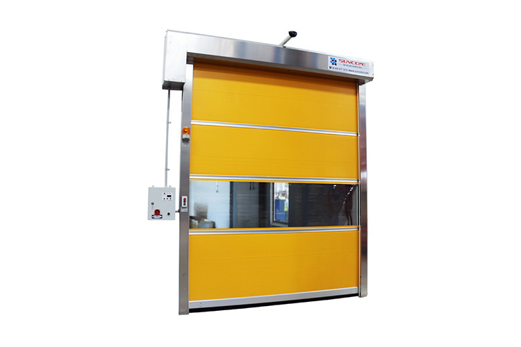 Quality Colorful PVC High Speed Roll Up Door Stronger Wind Bar In External Area for sale