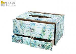 Quality Home / Restaurant Elegant Glass Tissue Box Holder Environmentally Friendly for sale