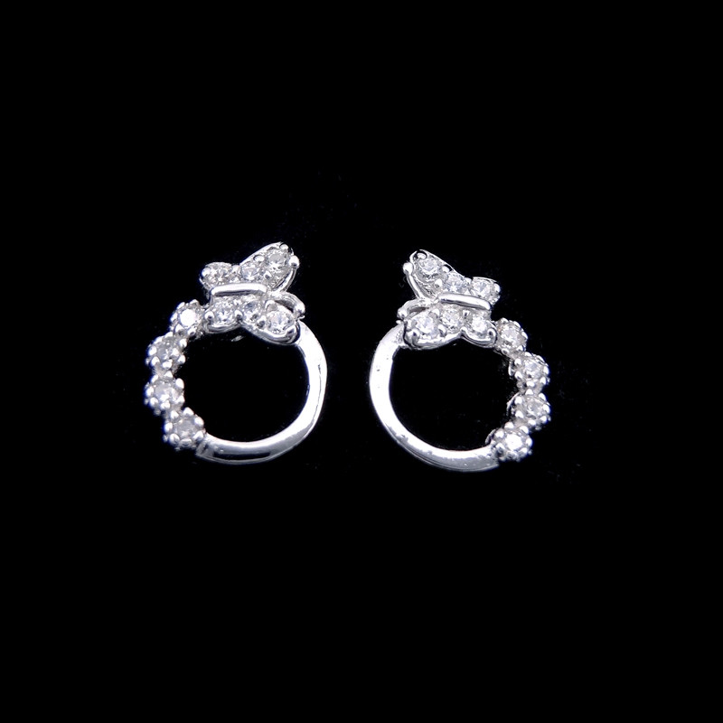 Quality Beautiful Sterling Silver Butterfly Earrings Plated Rhodium 925 Silver Jewellery for sale