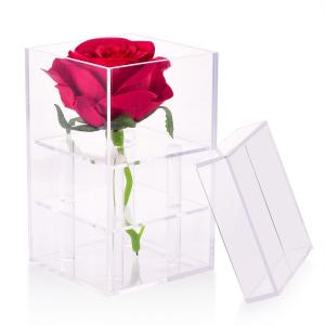 Quality Crack Resistance Acrylic Storage Box Single Preserved Rose Acrylic Box for sale
