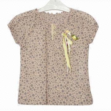 Quality Fashionable Kid's Clothing with Printed Fabric and Lovely Flower for sale