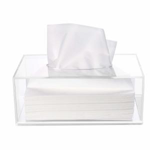 Quality Top Opening Clear Acrylic Tissue Dispenser Paper Towel Box High Flatness for sale