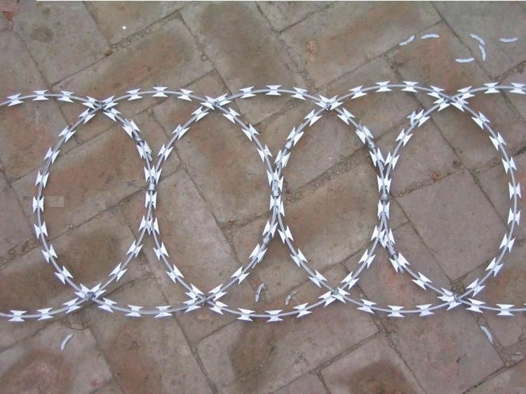 Quality High security Razor Barbed Wire (stainless steel core with galvanize coated--hot dipped/electric galvanized) for sale