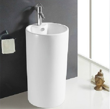 Quality Freestanding bathroom suite basin with pedestal for sale