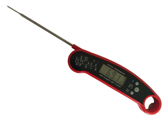 Quality Red Plastic Housing Digital Meat Thermometer For Smoker , Bbq Grill Thermometer Eco Friendly for sale