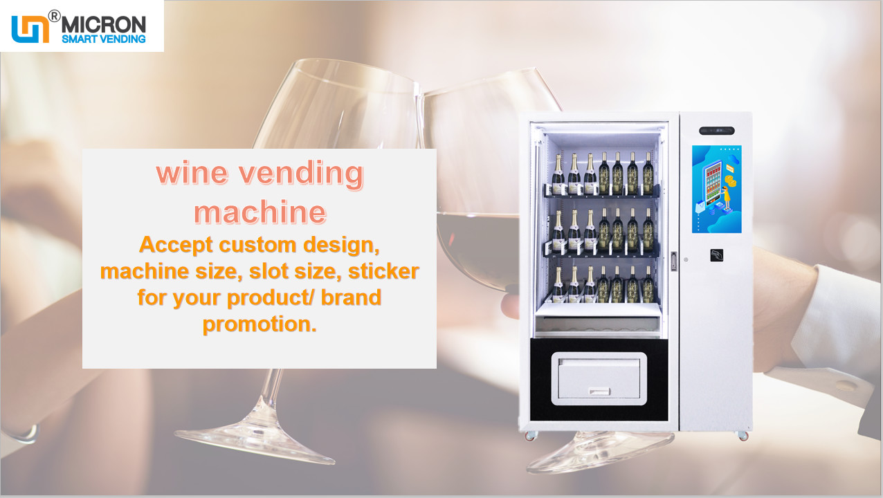 Quality Red Wine Vending Machine With Elevator Lift Refrigerated Vending Machine Micron Smart Vending for sale