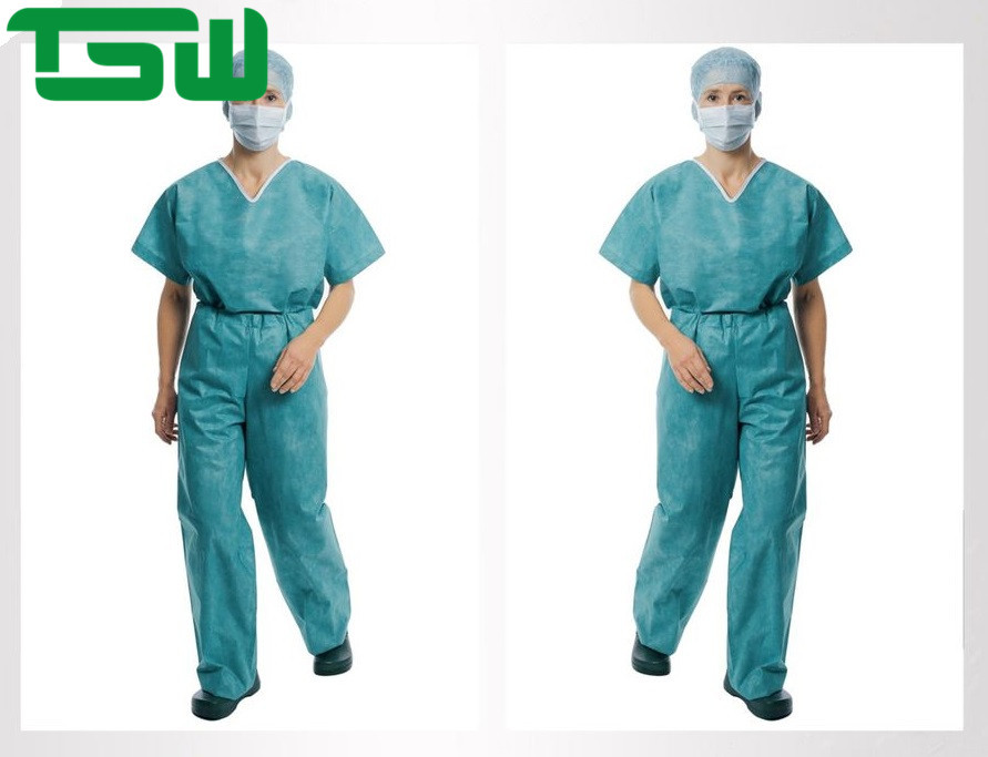 Quality Short Sleeve Nonwoven Disposable Scrub Suit For Doctors for sale