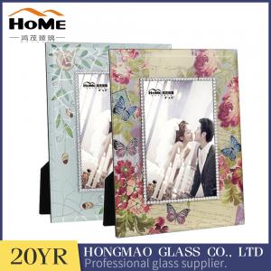 Quality Rectangle Standing Glass Wedding Photo Frames Vintage Style Wear Resistance for sale