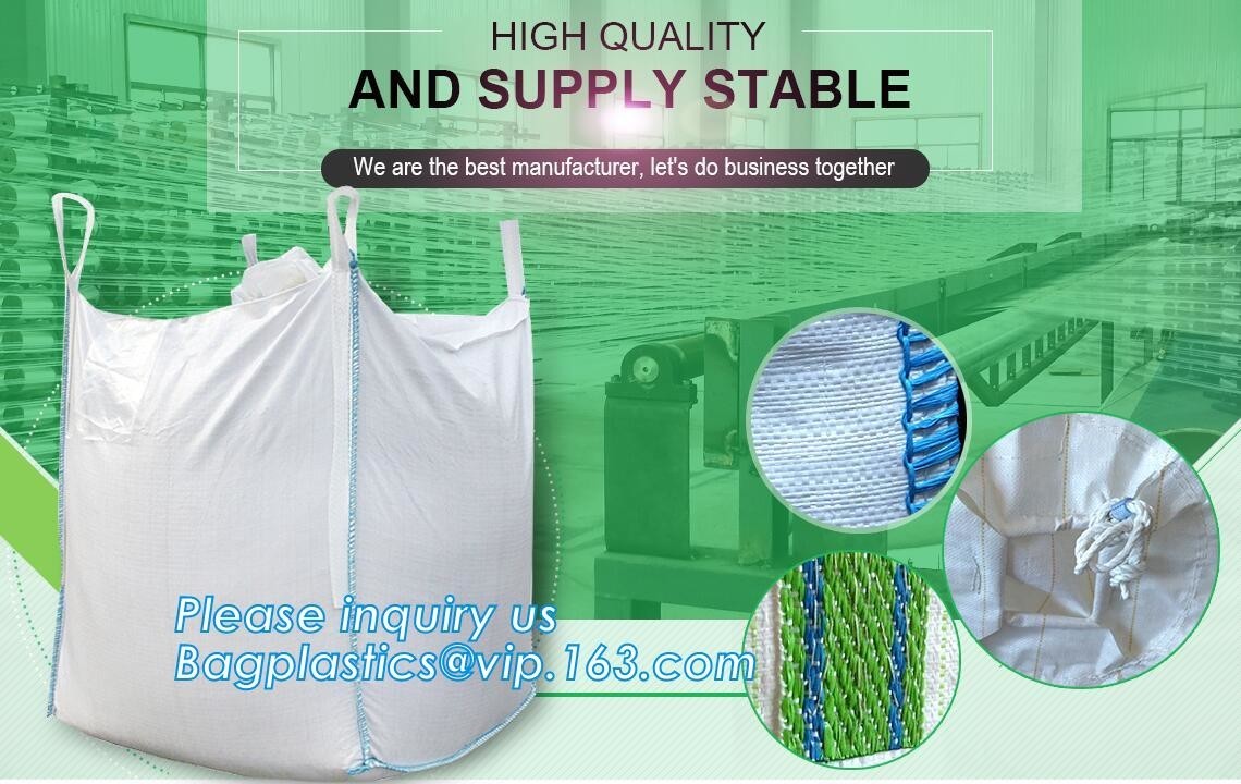 Quality 1 Ton - 2 Ton FIBC Jumbo Bags 100% Virgin Polypropylene PP Woven Packing Sand for sale