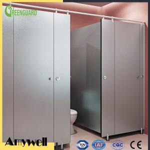 Quality Amywell high density 12mm solid phenolic waterproof compact hpl cubicle toilet partitions for sale