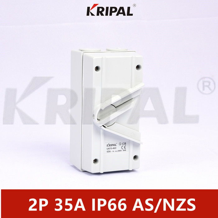 Quality 35A IP66 Industry Single Phase Isolator Switch Outdoor Waterproof for sale