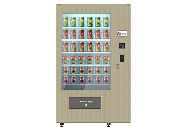 Quality Smart Fresh Salad Vending Machine With Wooden Outlook / Elevator System for sale