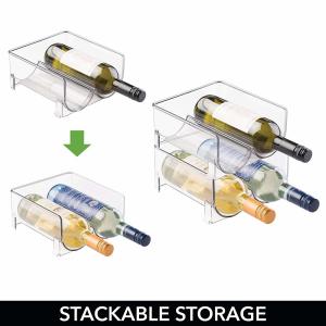 Quality Plastic Acrylic Wine Bottle Holder Impact Resistance For Kitchen Countertops Stackable for sale