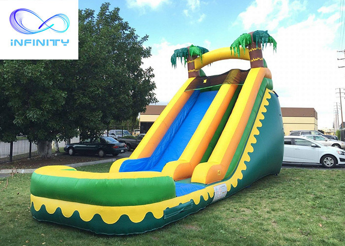 Quality Commercial High Quality Giant Adults N Kids Yellow Inflatable Jungle Water Slides With Pool for sale