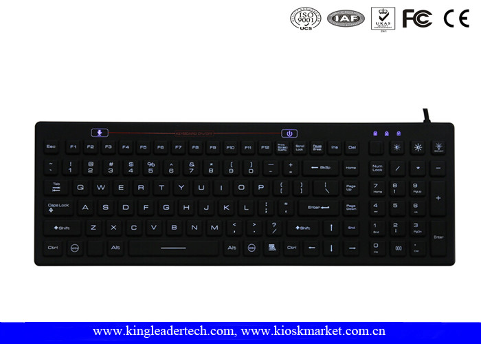 Quality Desktop IP68 Rubber Waterproof Keyboard with Function Keys and Backlight for sale