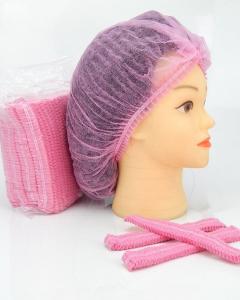 Quality 10gsm 12gsm 14gsm Disposable Hair Net Cap Double / Single Elastic Bouffant Mob Cap for sale