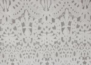 Quality 120cm Wide Polyester Water Soluble Lace Fabric , Eyelet Vintage Lace Fabric for sale